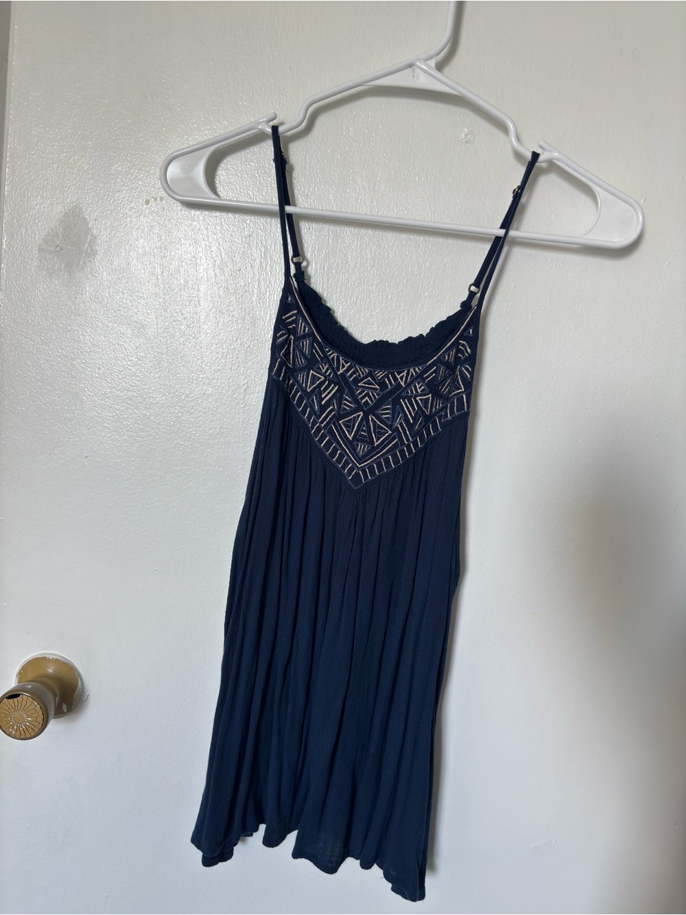 Aeropostale Navy Embroidered V-Neck Camisole